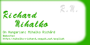 richard mihalko business card